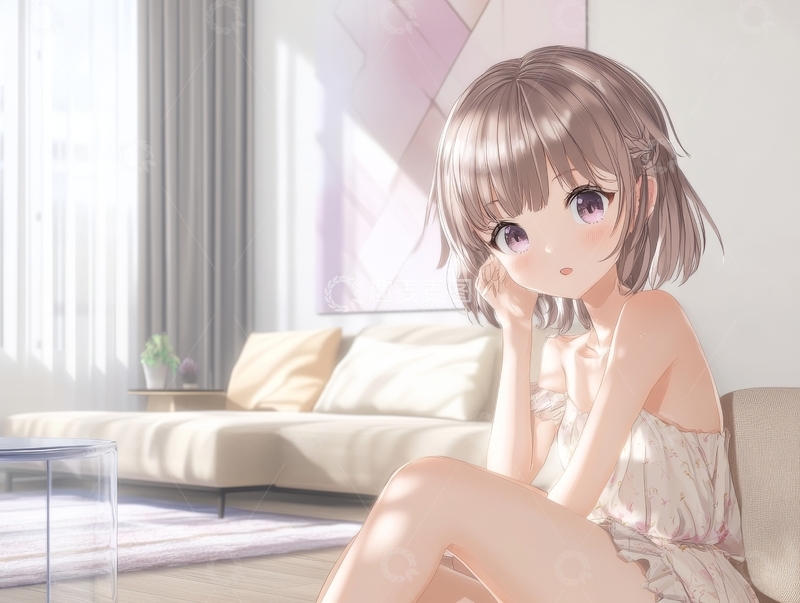 高清大图下载【趣麦麦图】室内阳光下的少女