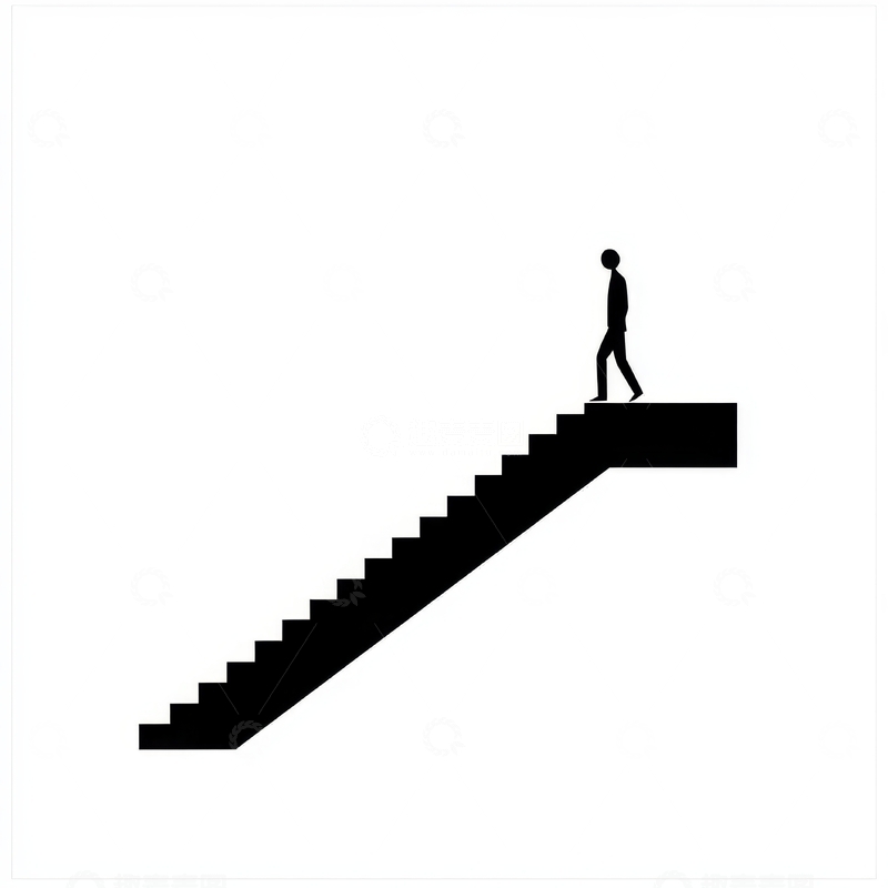 高清大图下载【趣麦麦图】人物攀登阶梯剪影