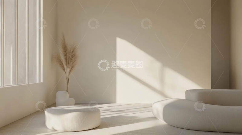 高清大图下载【趣麦麦图】简约室内设计，阳光洒落的角落