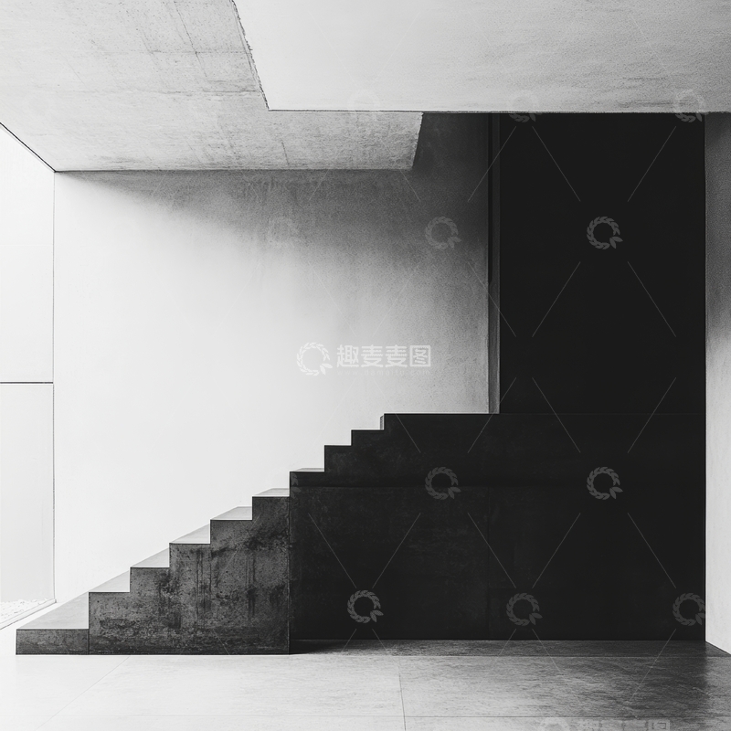 高清大图下载【趣麦麦图】现代建筑中的混凝土楼梯