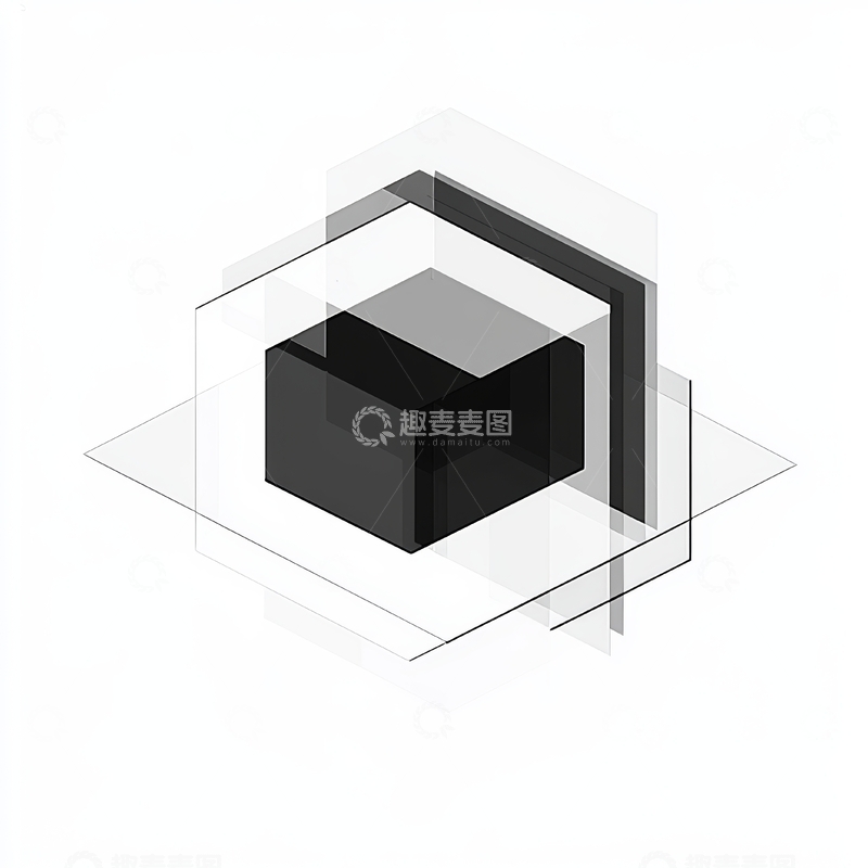 高清大图下载【趣麦麦图】立体几何图形的抽象组合