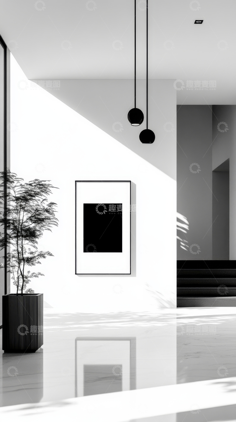 高清大图下载【趣麦麦图】现代简约室内设计黑白对比