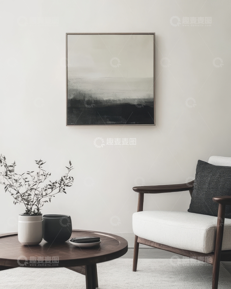 高清大图下载【趣麦麦图】简约客厅布置，现代艺术装饰