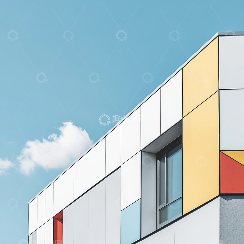 高清大图下载【趣麦麦图】现代建筑外墙的色彩与线条