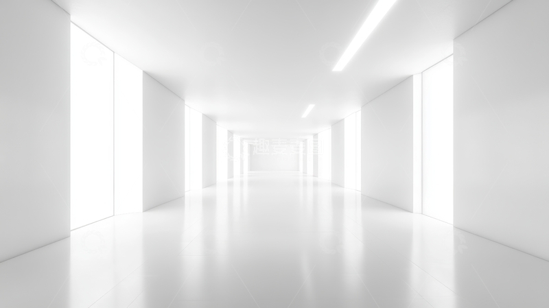 高清大图下载【趣麦麦图】无限延伸的白色走廊