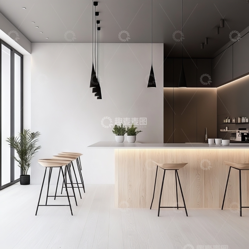 高清大图下载【趣麦麦图】现代简约厨房设计