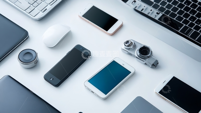 高清大图下载【趣麦麦图】现代科技设备桌面布局
