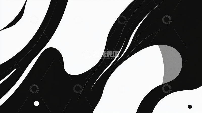 高清大图下载【趣麦麦图】黑白抽象流动图案