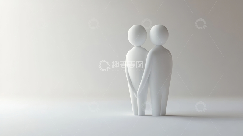 简约风格的两个人形雕塑