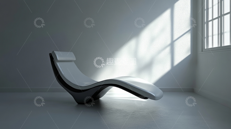 高清大图下载【趣麦麦图】现代简约室内设计中的流线型躺椅