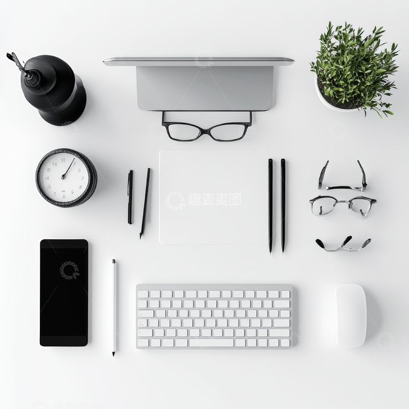 高清大图下载【趣麦麦图】简洁办公桌面布局
