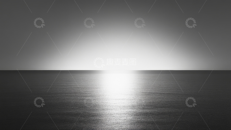 高清大图下载【趣麦麦图】平静海面与日出光辉