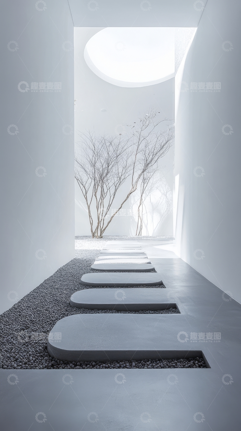 高清大图下载【趣麦麦图】简约室内空间，灰色垫子排列有序