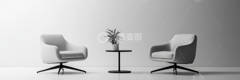 高清大图下载【趣麦麦图】简约现代客厅对话场景