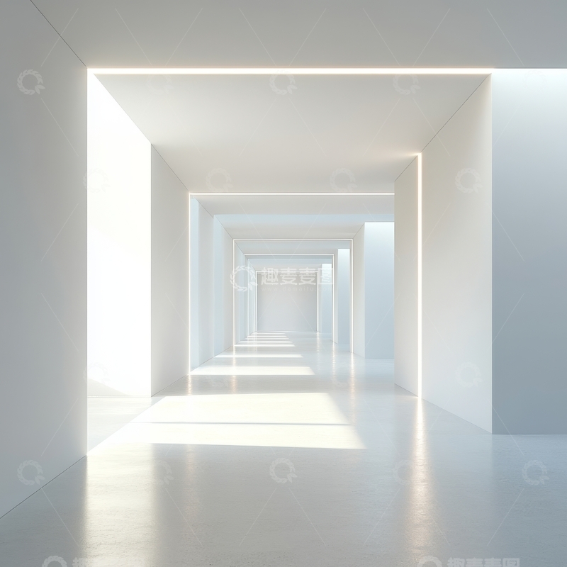 高清大图下载【趣麦麦图】无限延伸的明亮走廊