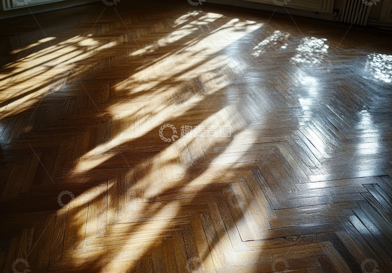 高清大图下载【趣麦麦图】阳光洒在木质地板上的光影
