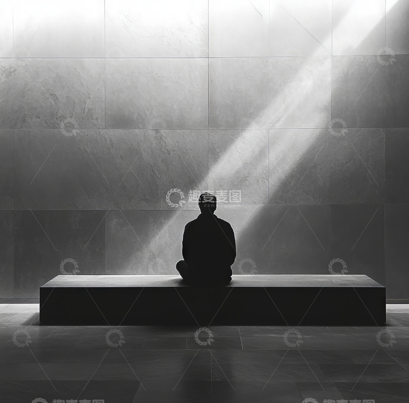 高清大图下载【趣麦麦图】光影中的沉思者