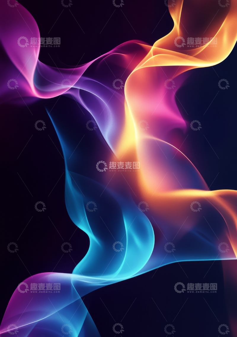 高清大图下载【趣麦麦图】流光溢彩的抽象烟雾
