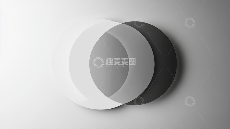 高清大图下载【趣麦麦图】灰色渐变圆环的抽象组合