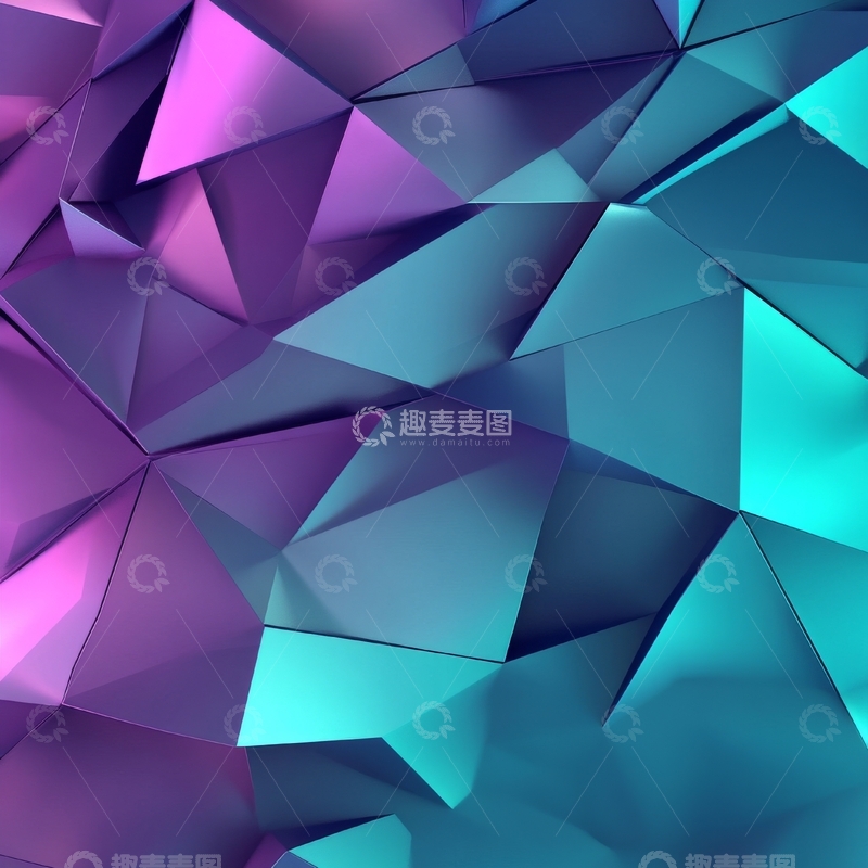 高清大图下载【趣麦麦图】渐变色多边形几何图案