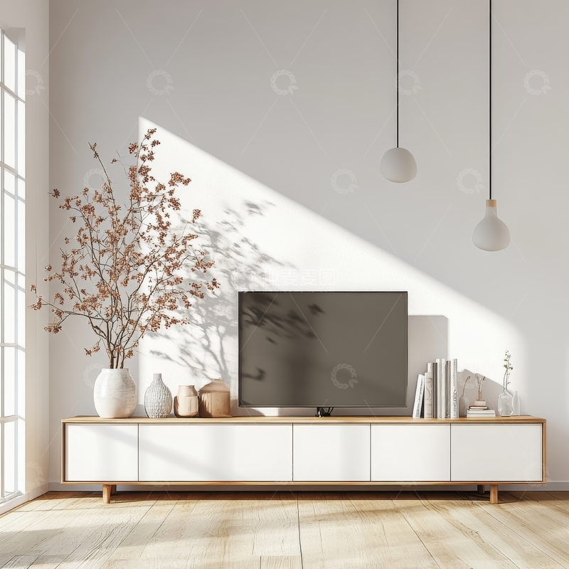 高清大图下载【趣麦麦图】现代简约客厅电视柜布置