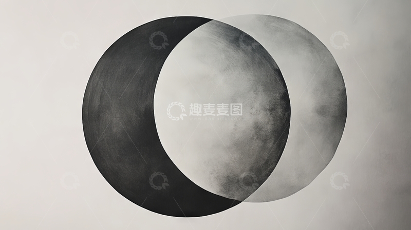 高清大图下载【趣麦麦图】黑白交织的圆形艺术构图