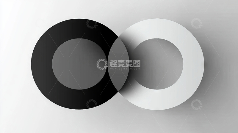 高清大图下载【趣麦麦图】黑白交织的圆形艺术图案