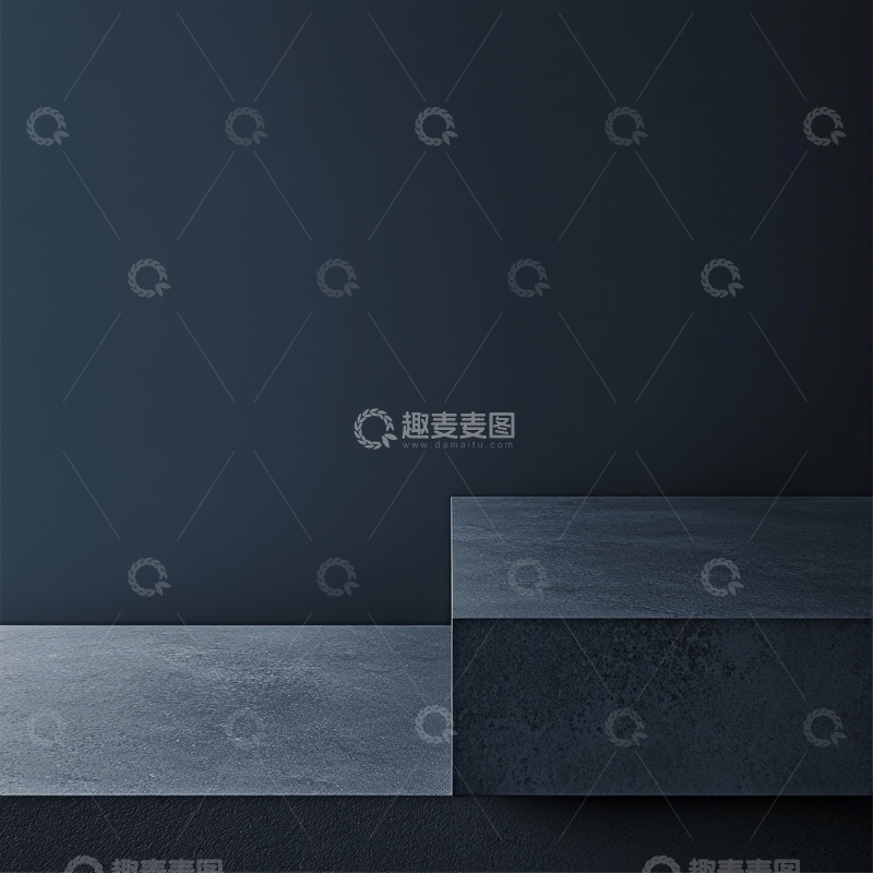 高清大图下载【趣麦麦图】深色几何体的极简主义场景