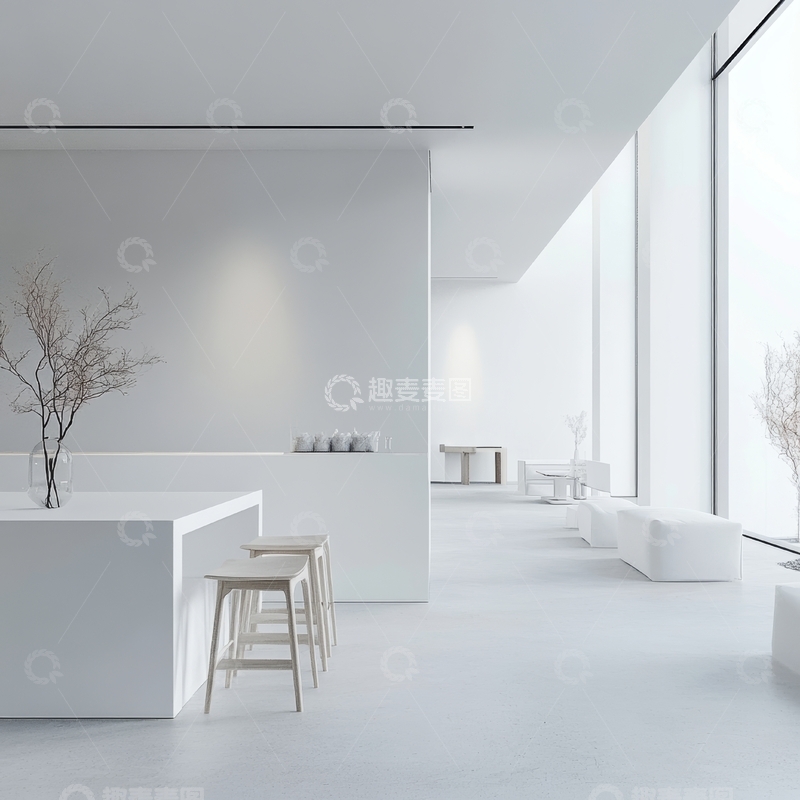 高清大图下载【趣麦麦图】现代简约室内设计，白色空间布局
