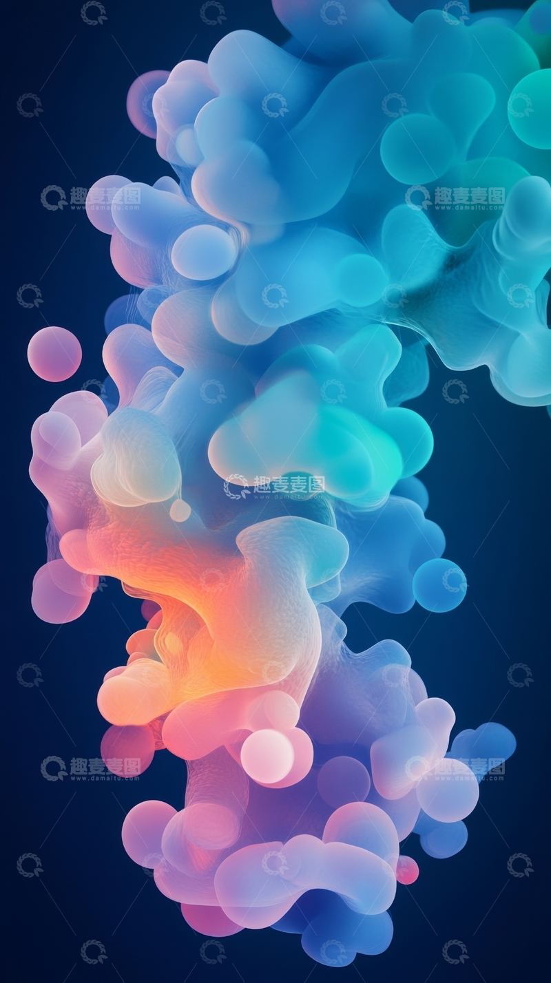 高清大图下载【趣麦麦图】色彩斑斓的抽象云雾图案
