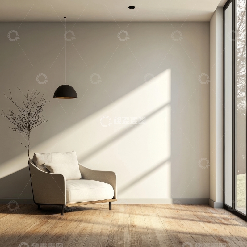 高清大图下载【趣麦麦图】简约客厅阳光照射场景