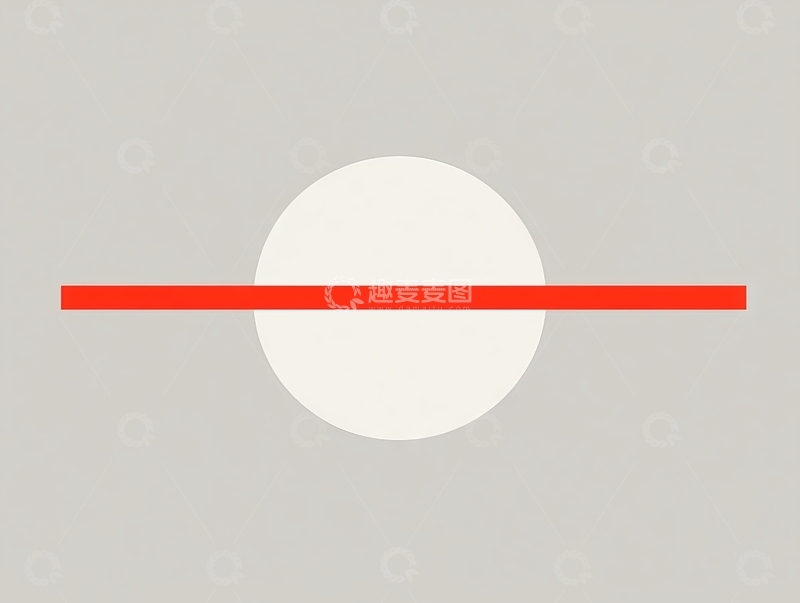 高清大图下载【趣麦麦图】红色直线穿过白色圆圈的灰色背景图