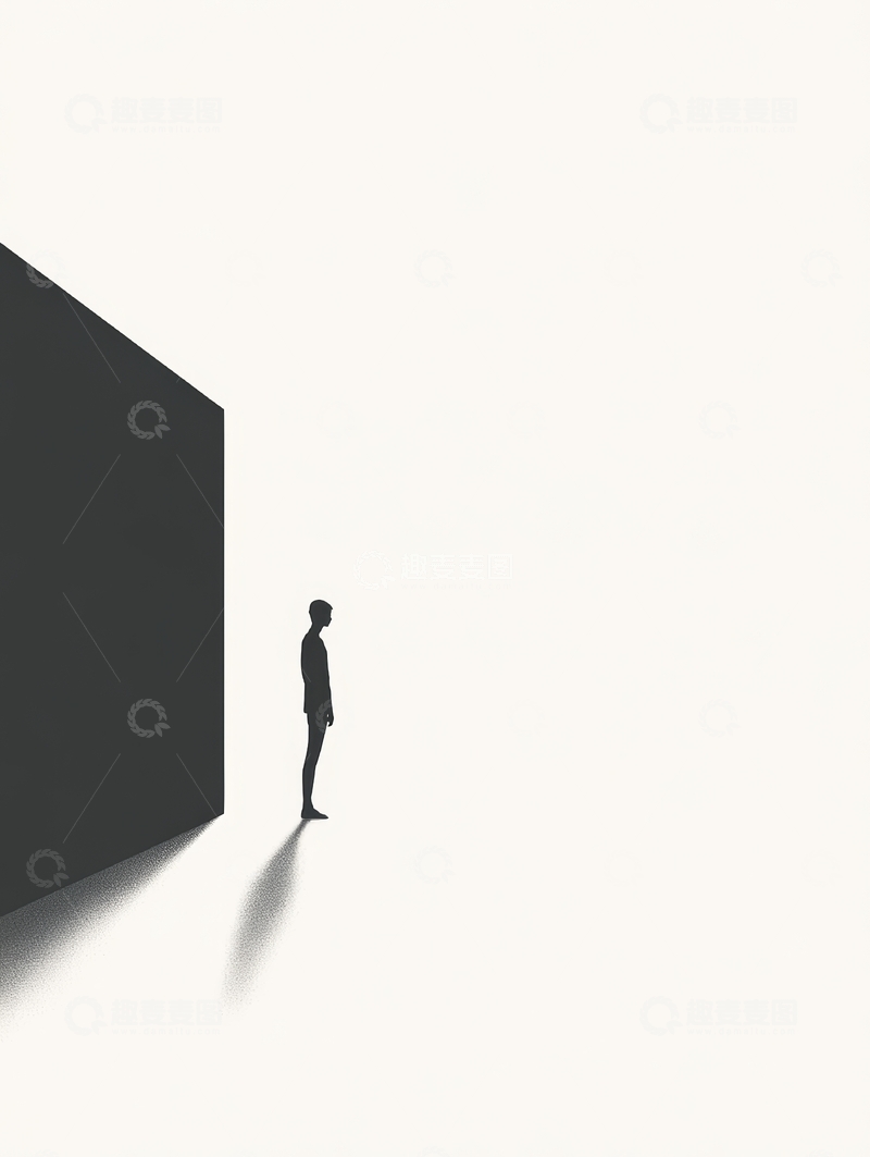高清大图下载【趣麦麦图】孤独身影与巨大阴影