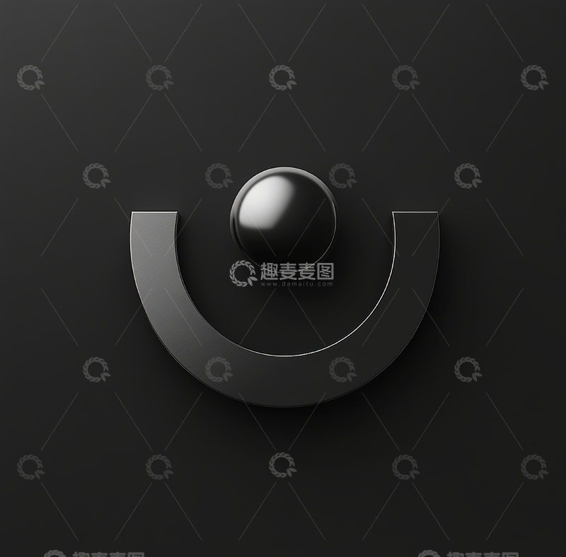 高清大图下载【趣麦麦图】黑色背景上的弧形与球体组合