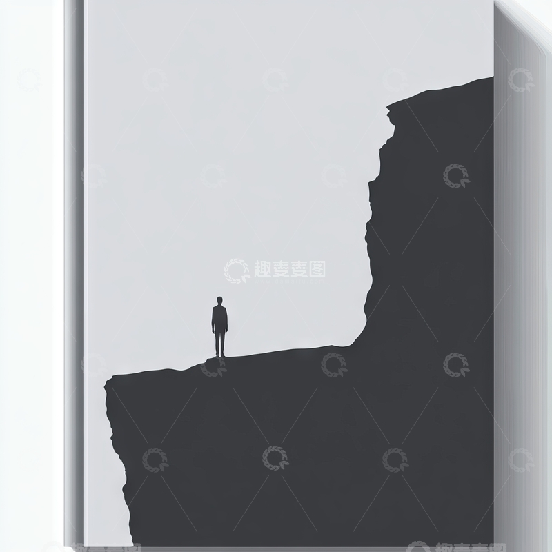 高清大图下载【趣麦麦图】悬崖边缘的孤独身影