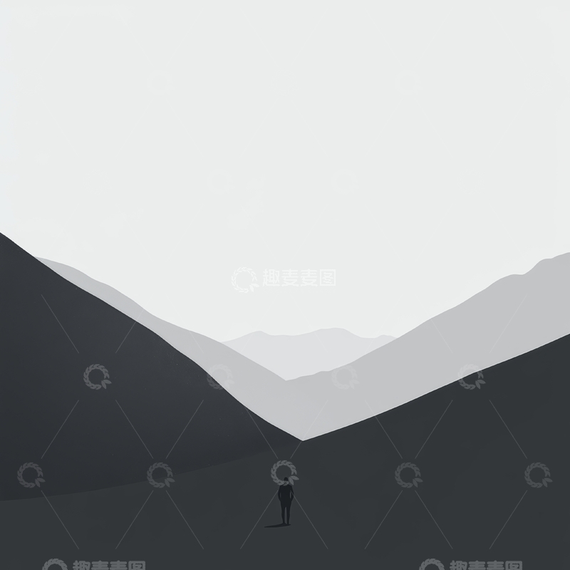 高清大图下载【趣麦麦图】孤影行于层峦叠嶂间