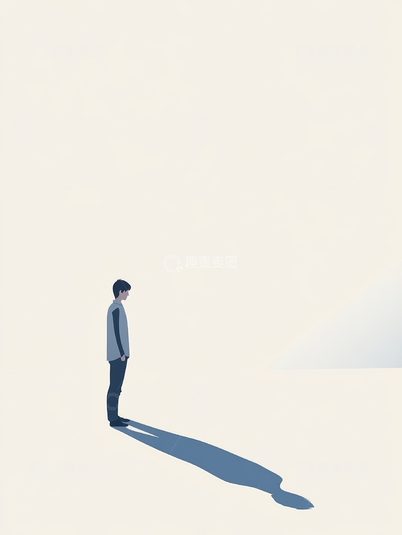 高清大图下载【趣麦麦图】孤影一人，静立空旷之地