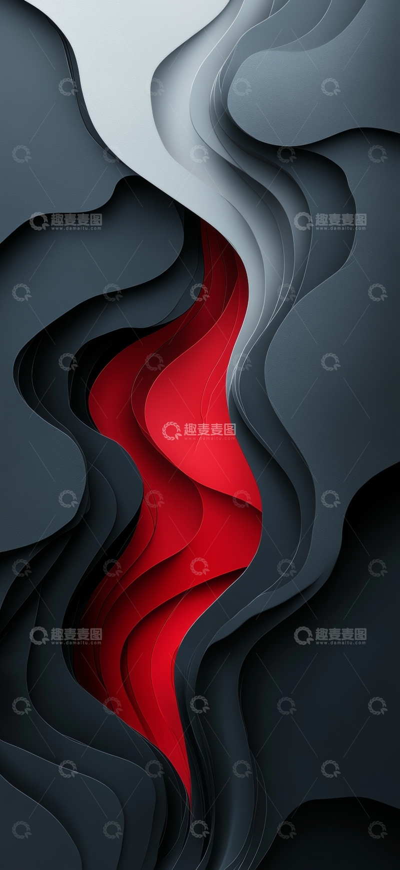 高清大图下载【趣麦麦图】立体波浪线条艺术设计