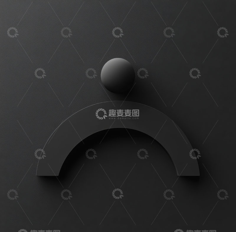 高清大图下载【趣麦麦图】黑色背景上的弧形与球体