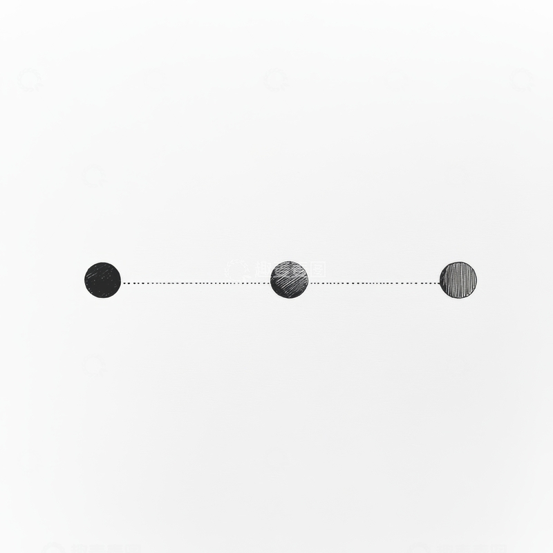 高清大图下载【趣麦麦图】三个圆点与虚线连接的简单图形