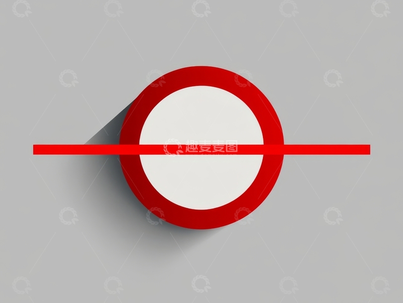 高清大图下载【趣麦麦图】红色圆圈与横线的简洁设计