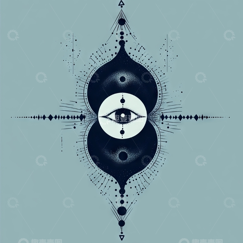 高清大图下载【趣麦麦图】神秘眼睛图案的对称设计