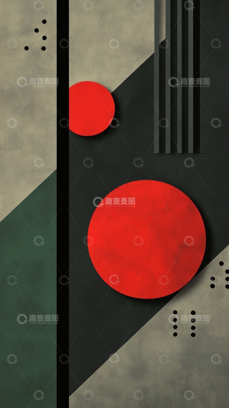 高清大图下载【趣麦麦图】抽象几何图形与色彩对比