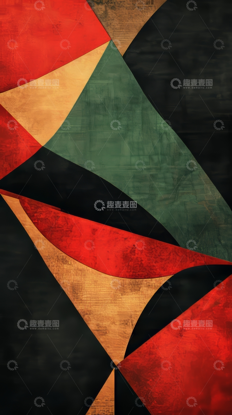 高清大图下载【趣麦麦图】几何色块拼接艺术图案