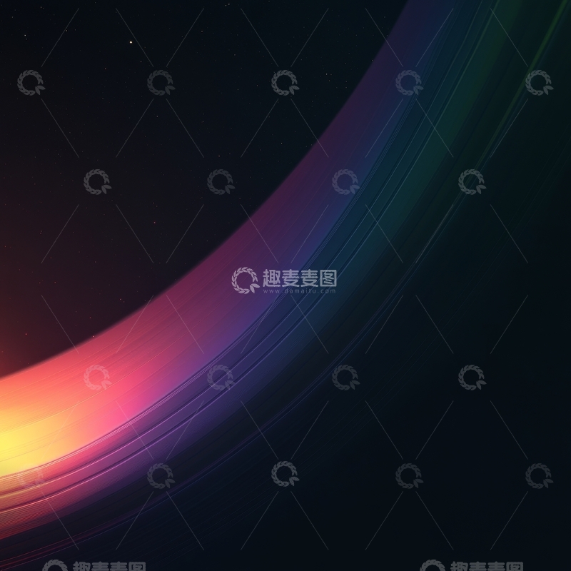 高清大图下载【趣麦麦图】彩虹色的行星环