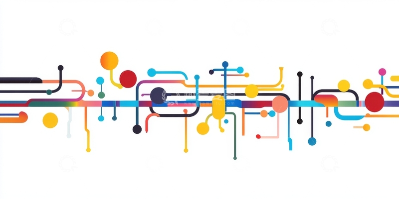 高清大图下载【趣麦麦图】多彩电路线条与节点艺术图