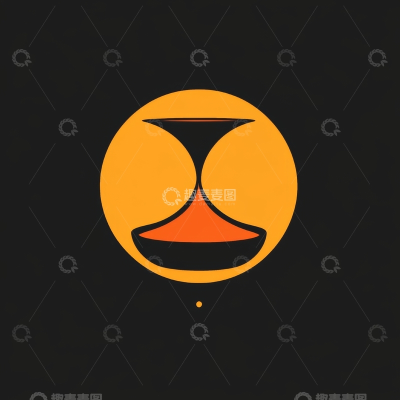 高清大图下载【趣麦麦图】橙色圆形图案与黑色背景的抽象设计