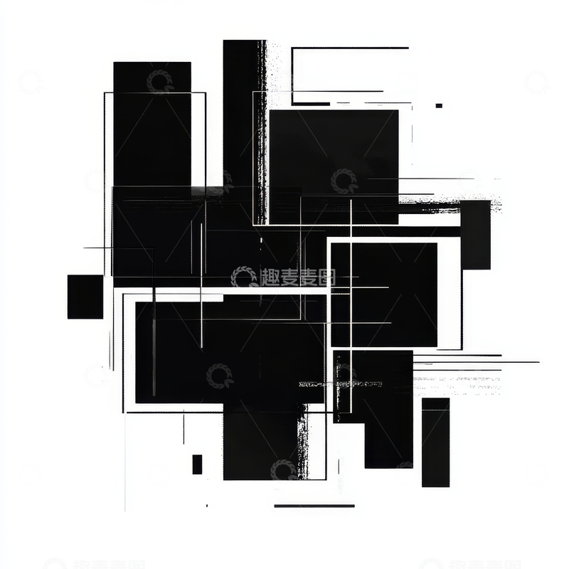 高清大图下载【趣麦麦图】黑白几何抽象图案
