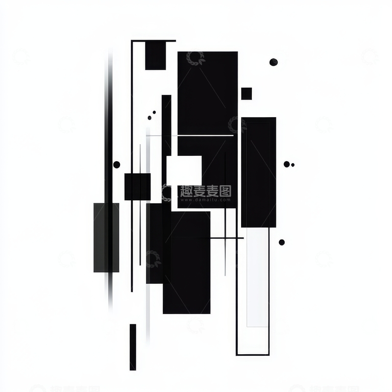 高清大图下载【趣麦麦图】黑白几何抽象图案