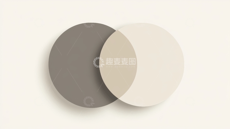 高清大图下载【趣麦麦图】两个相交的圆形色块